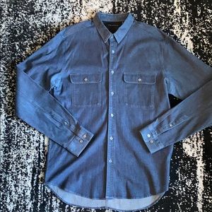 Theory blue denim dress shirt - L
